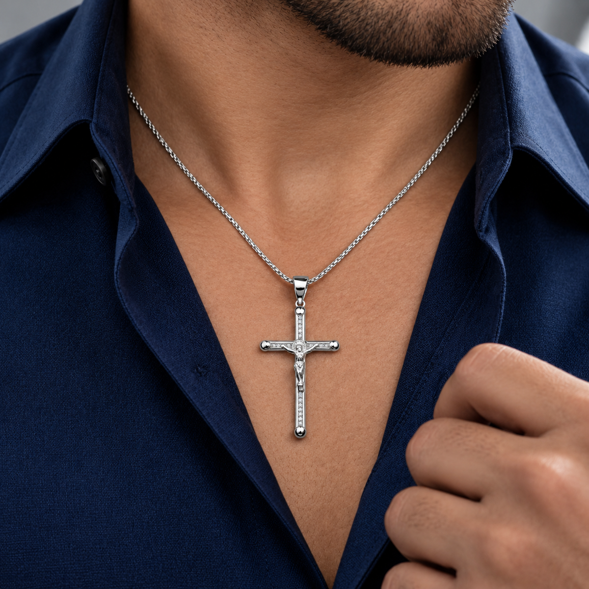 Dije Cruz Zirconia Plata Ley 925