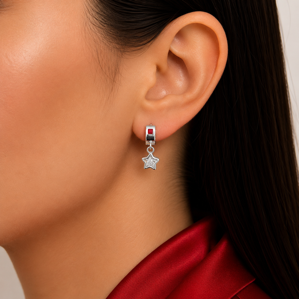 Hugguies Roja Estrella Plata Ley 925