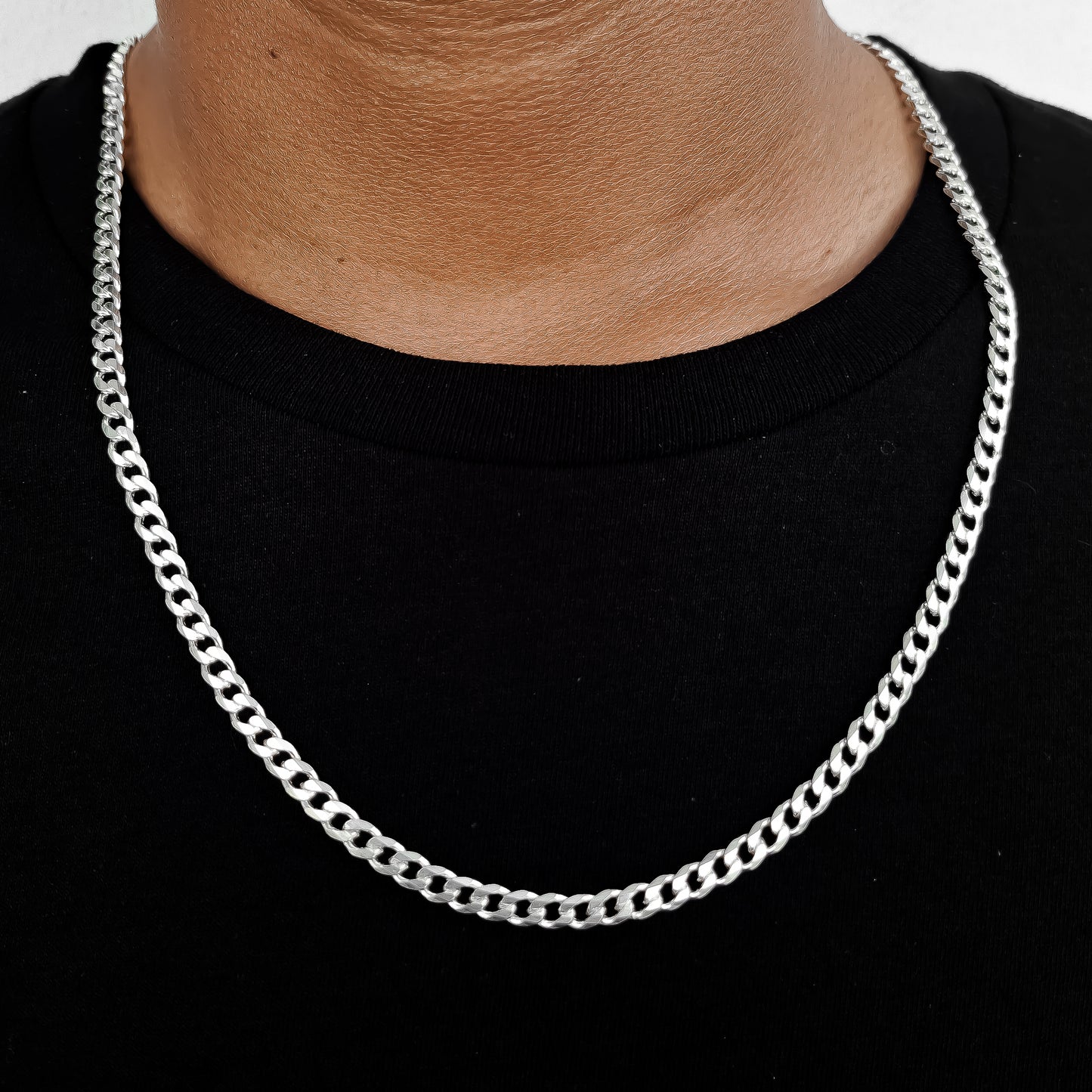 Cadena Cubana Lisa 5mm Plata Ley 925