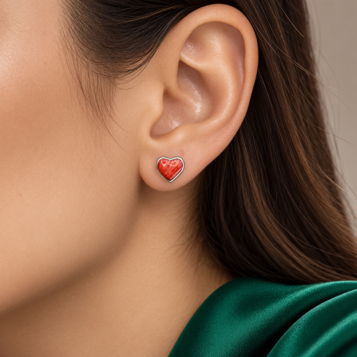 Arete Corazon Plata Ley 925