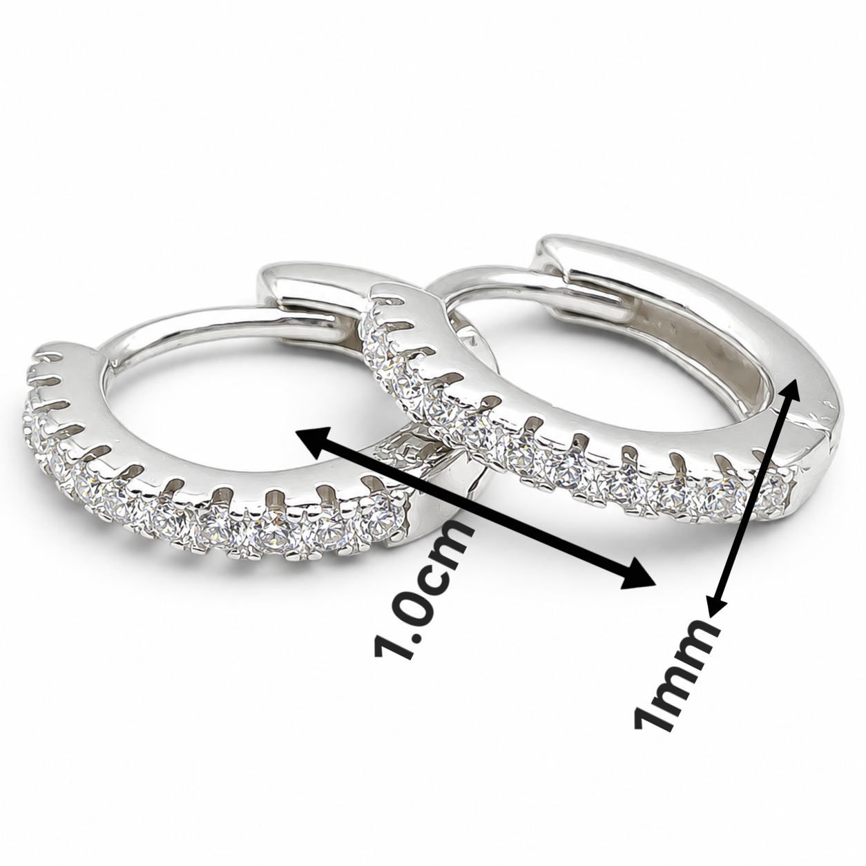 Hugguies Mini Zirconia Plata Ley 925