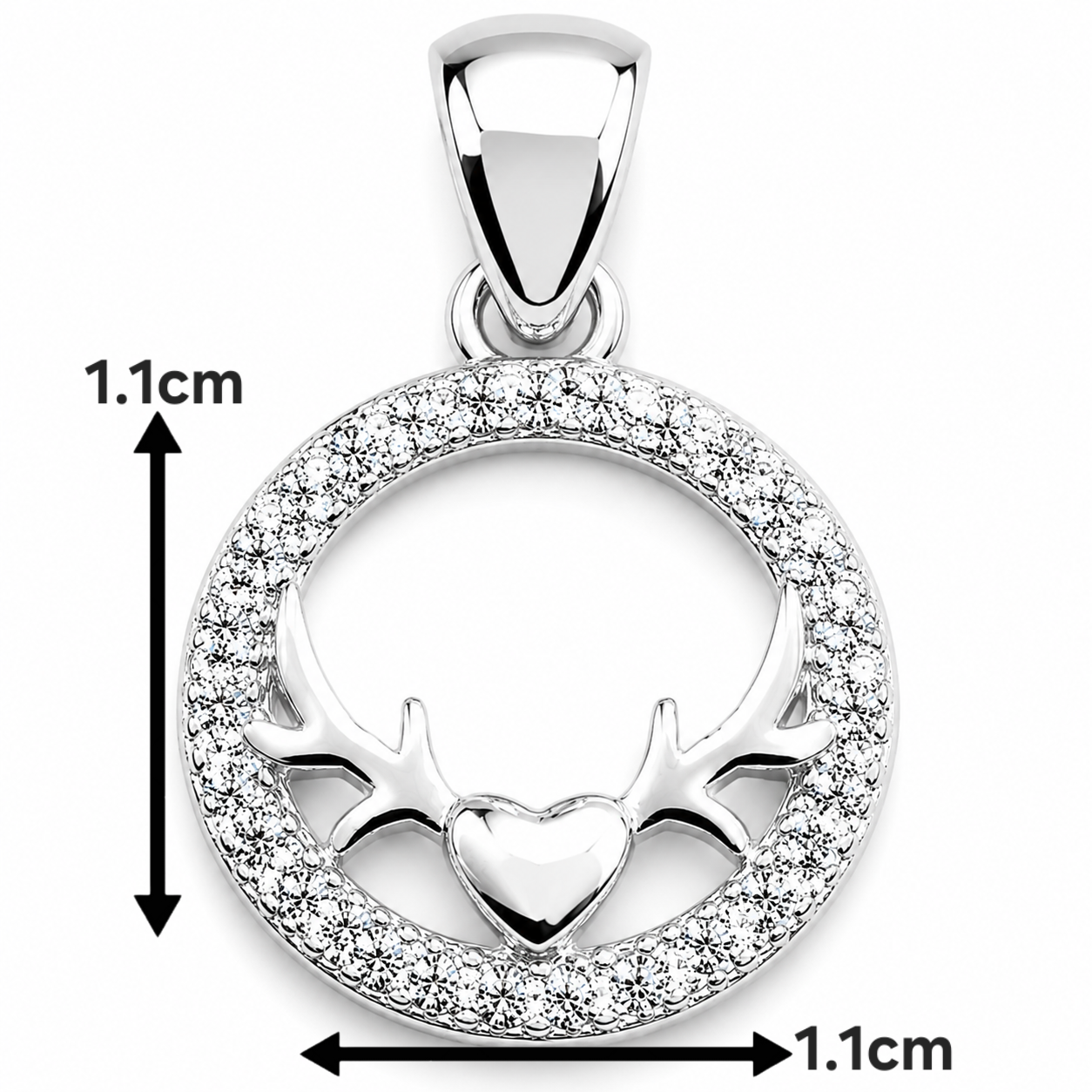 Dije Redondo Corazon Zirconia Plata Ley 925