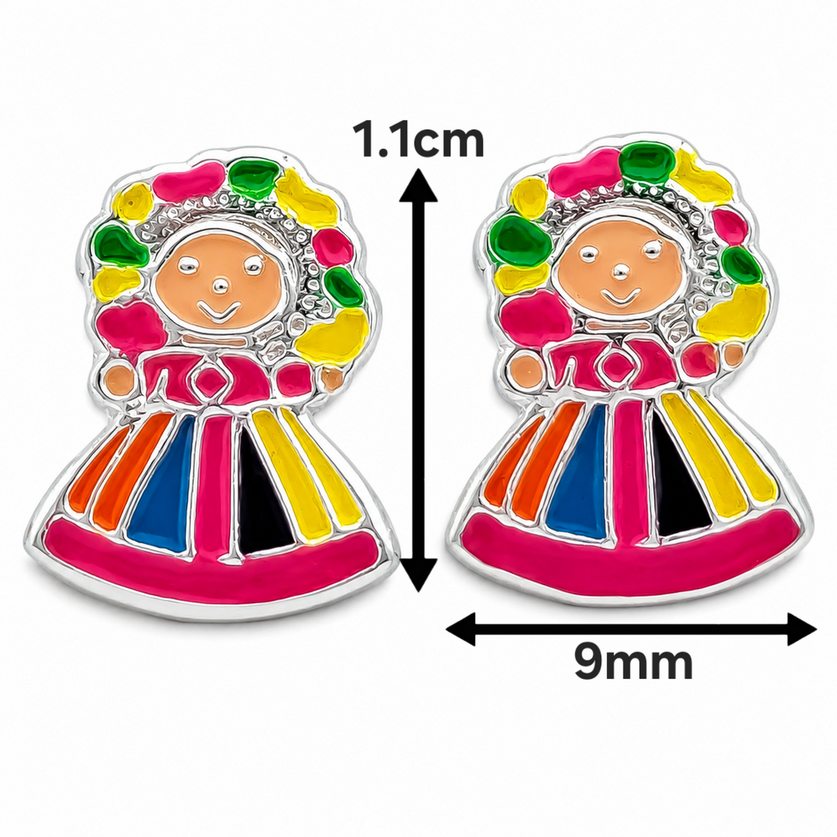 Broquel Muñeca Rosa Plata Ley 925