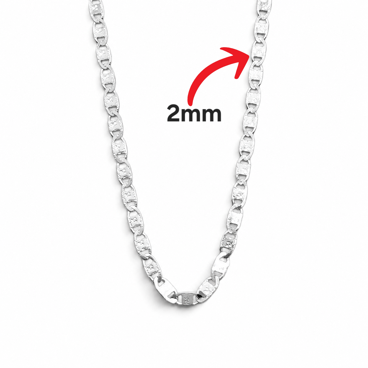 Cadena Planchada 2mm Plata Ley 925