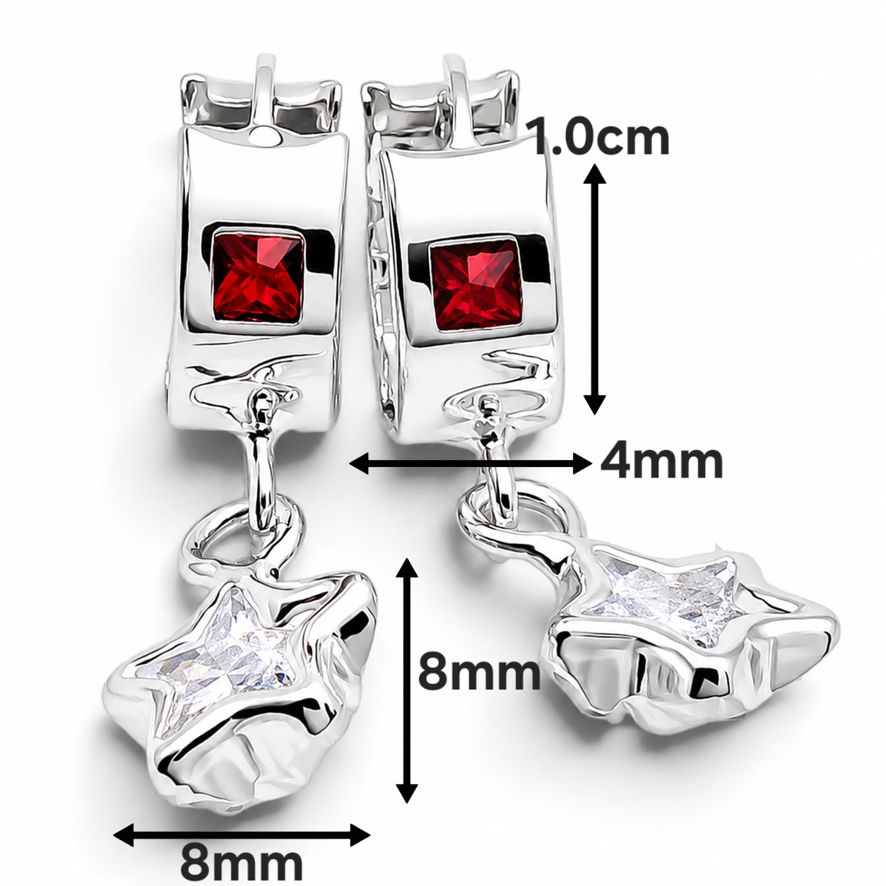 Hugguies Roja Estrella Plata Ley 925