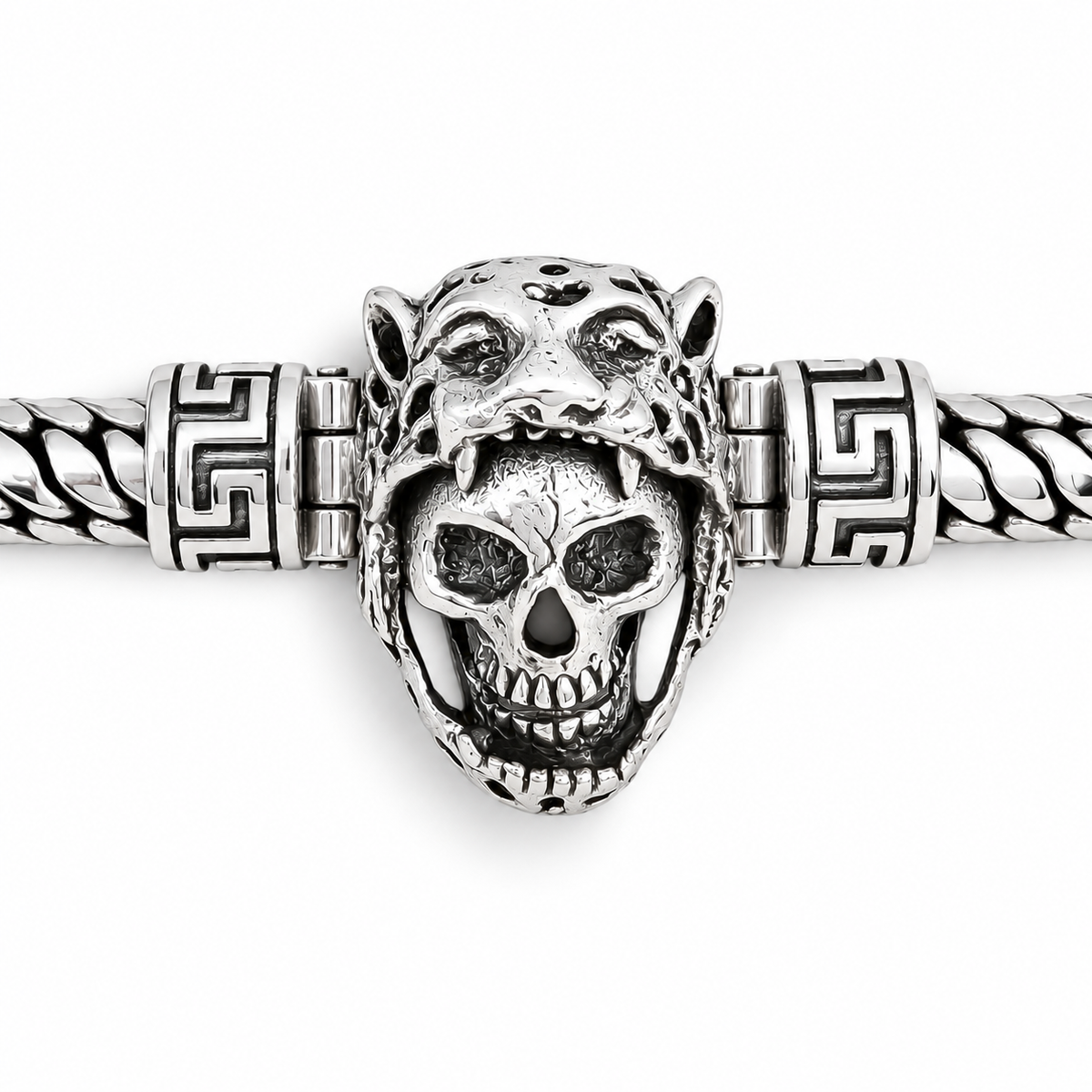 Pulso Azteca Jaguar 8mm Plata Ley 925