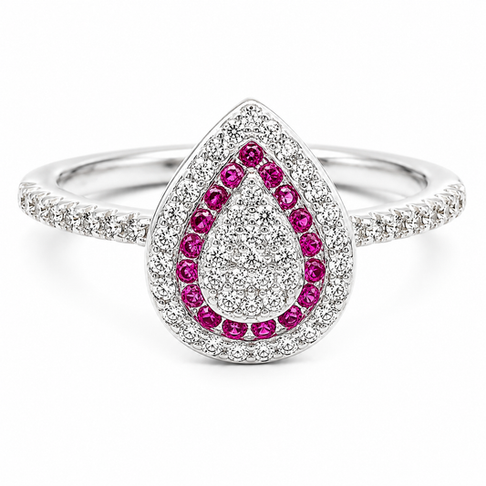 Anillo Gota Zirconia Fiusha