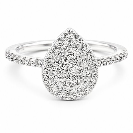 Anillo Gota Zirconia Blanca