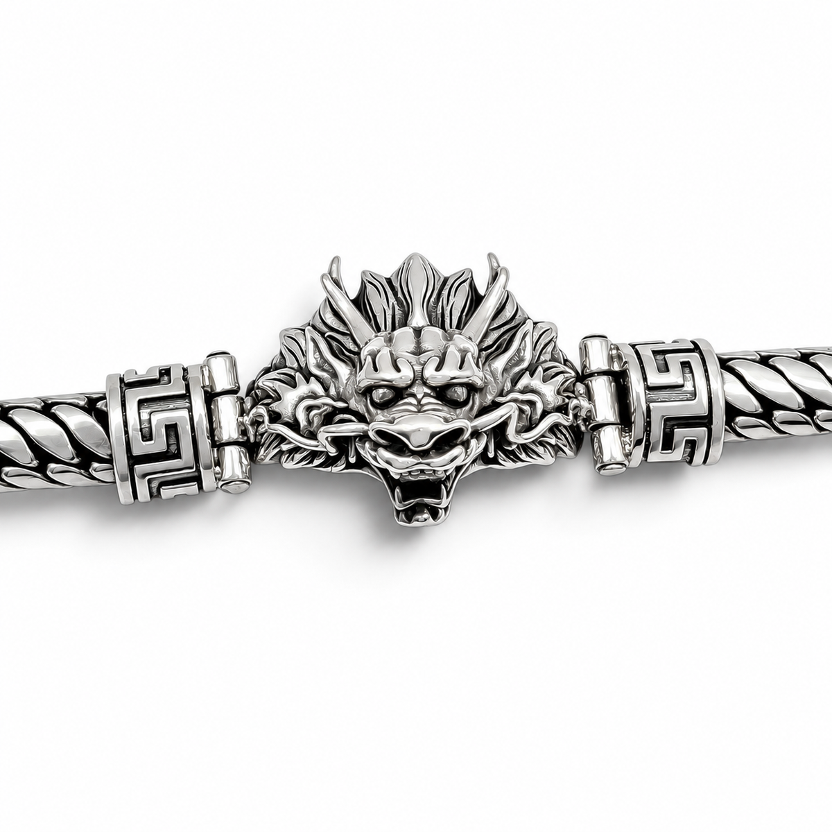 Pulso Dragon 8mm Plata Ley 925