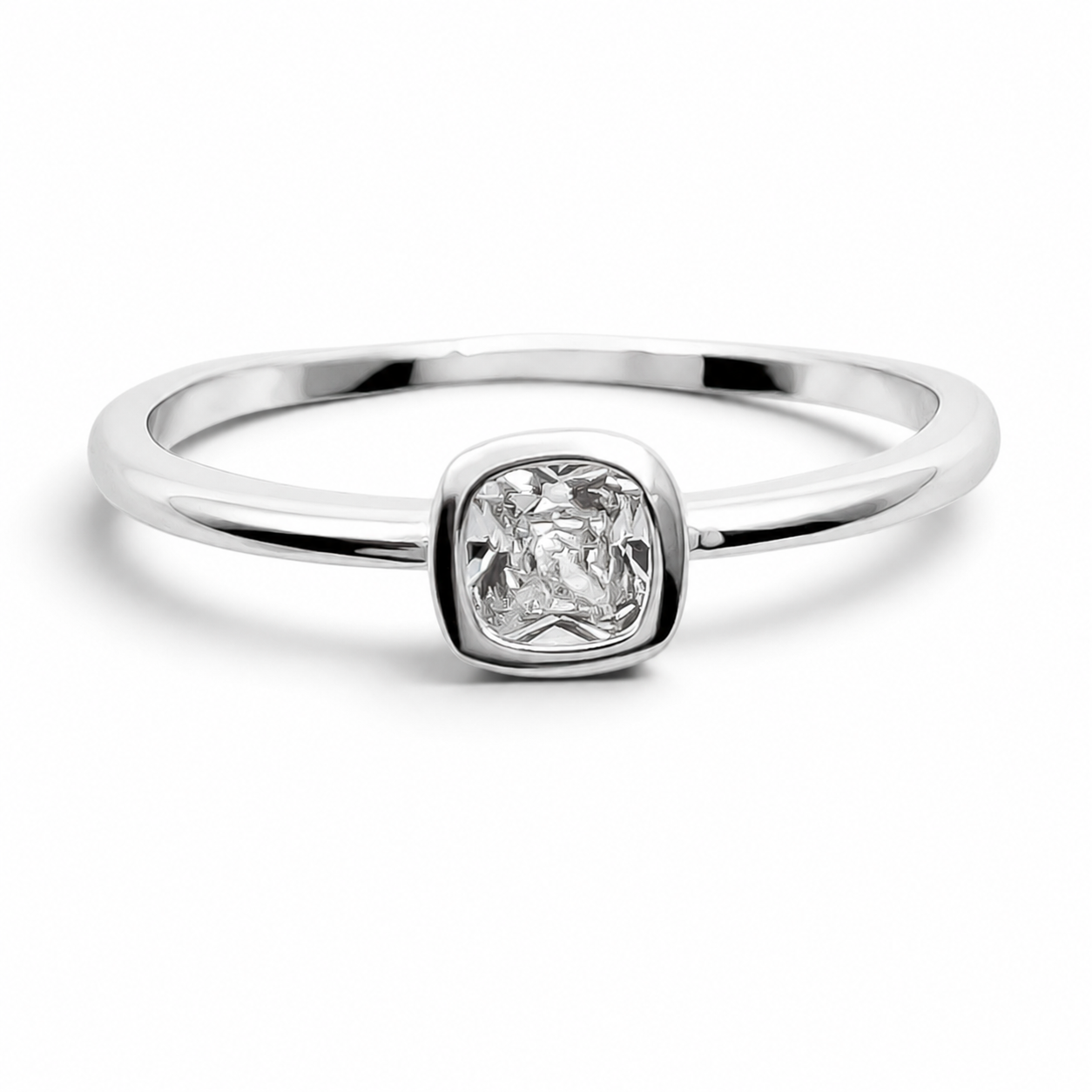 Anillo Zirconia Blanca Plata Ley 925