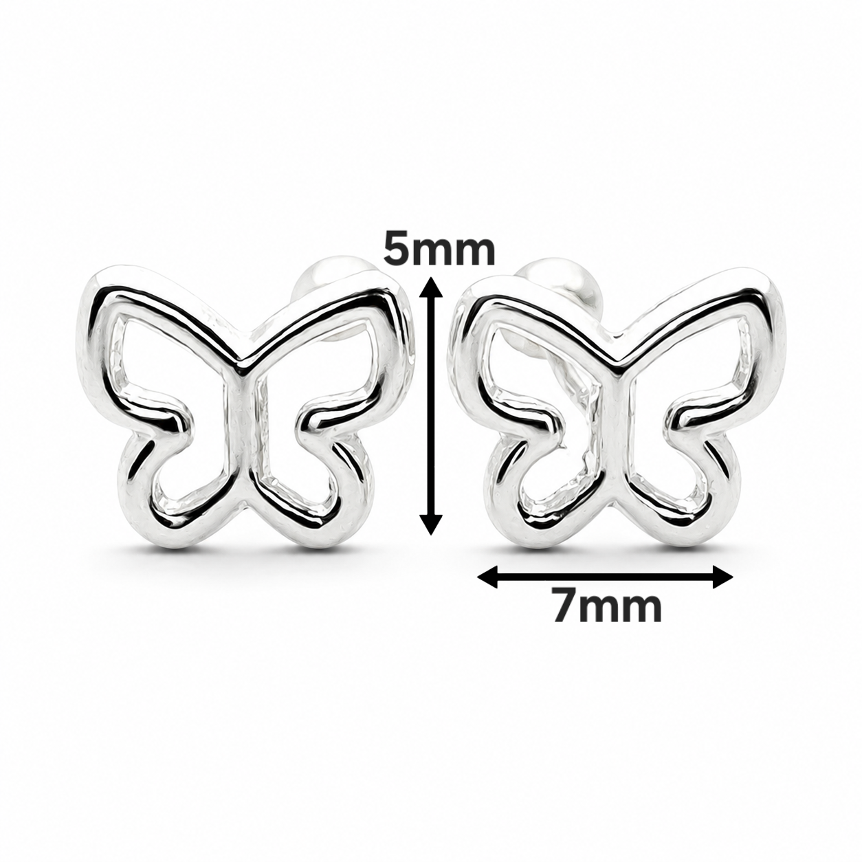 Broquel Mariposita Plata Ley 925