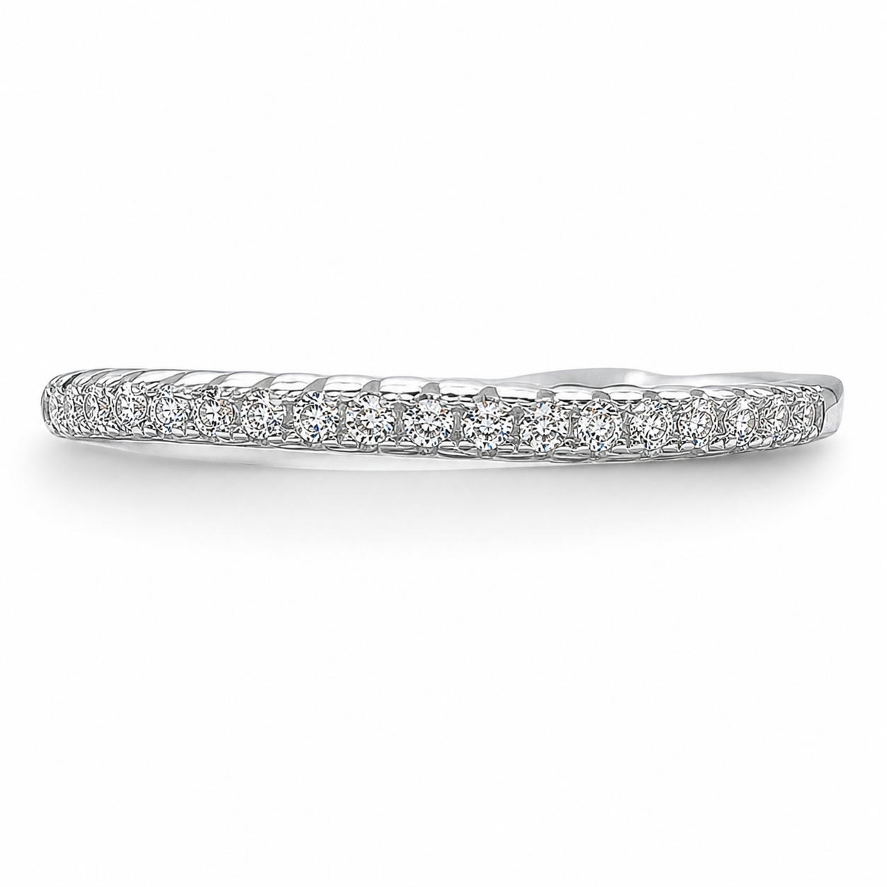 Anillo Delgado Zirconias Plata Ley 925