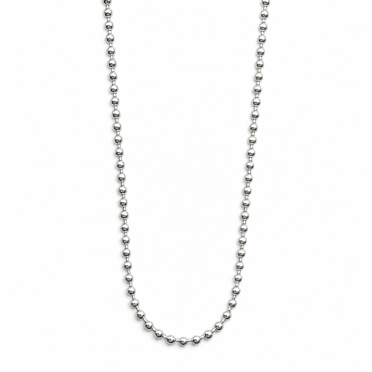 Cadena Bolitas 1mm Plata Ley 925