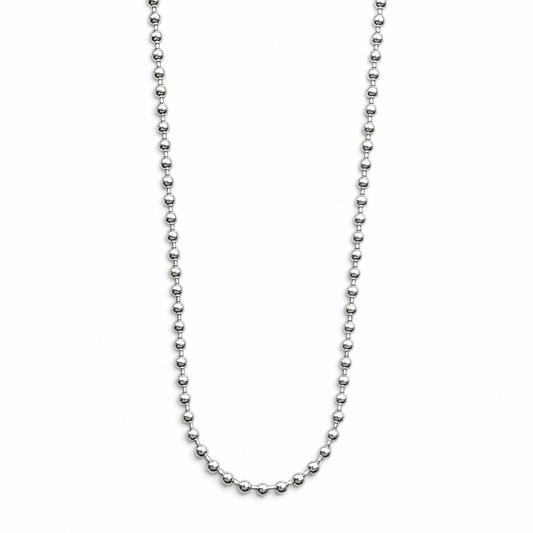 Cadena Bolitas 1mm Plata Ley 925