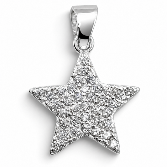 Dije Estrella Zirconia Blanca Plata Ley 925