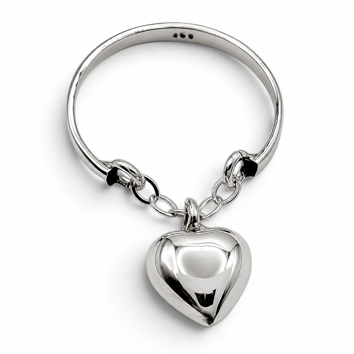 Anillo Corazon Cadenita Plata Ley 925