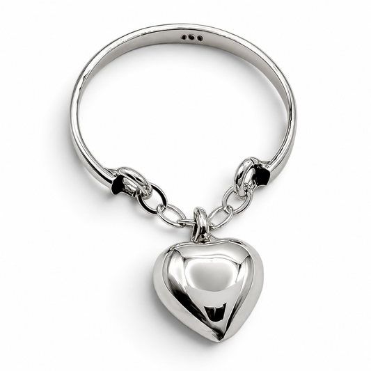 Anillo Corazon Cadenita Plata Ley 925