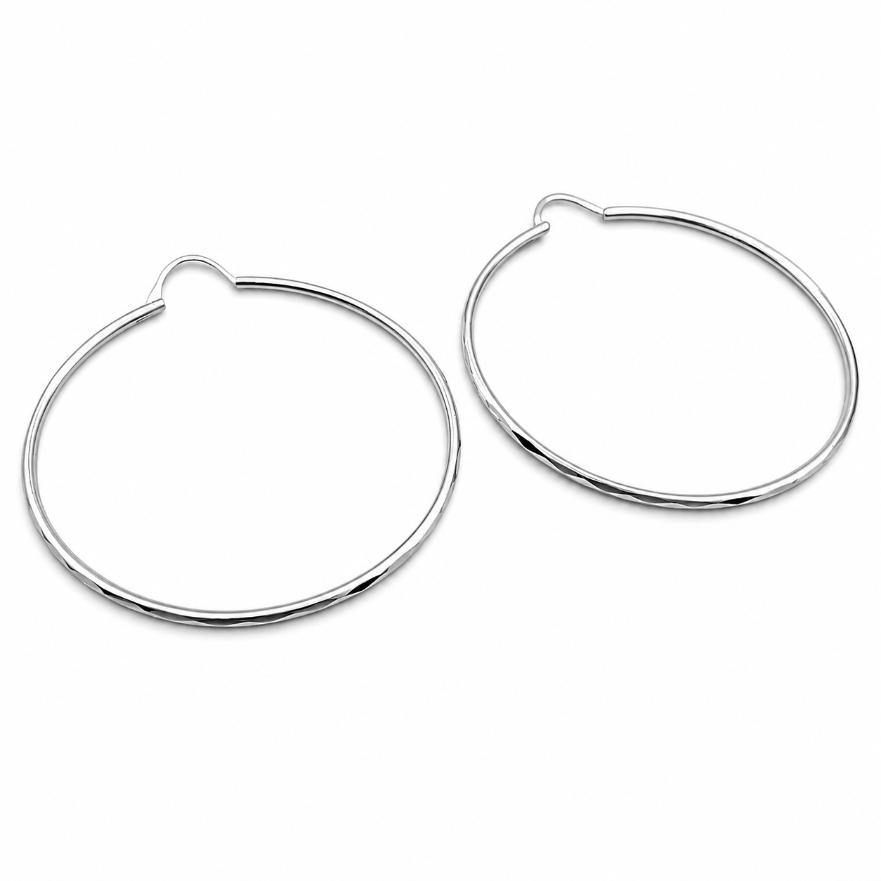 Arracada Facetada Jumbo Plata Ley 925