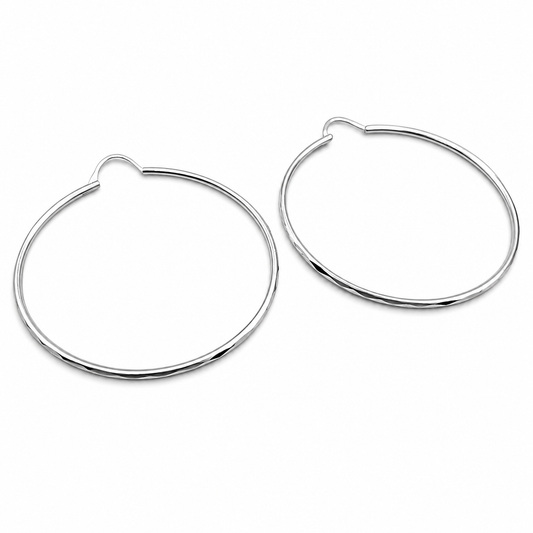 Arracada Facetada Jumbo Plata Ley 925
