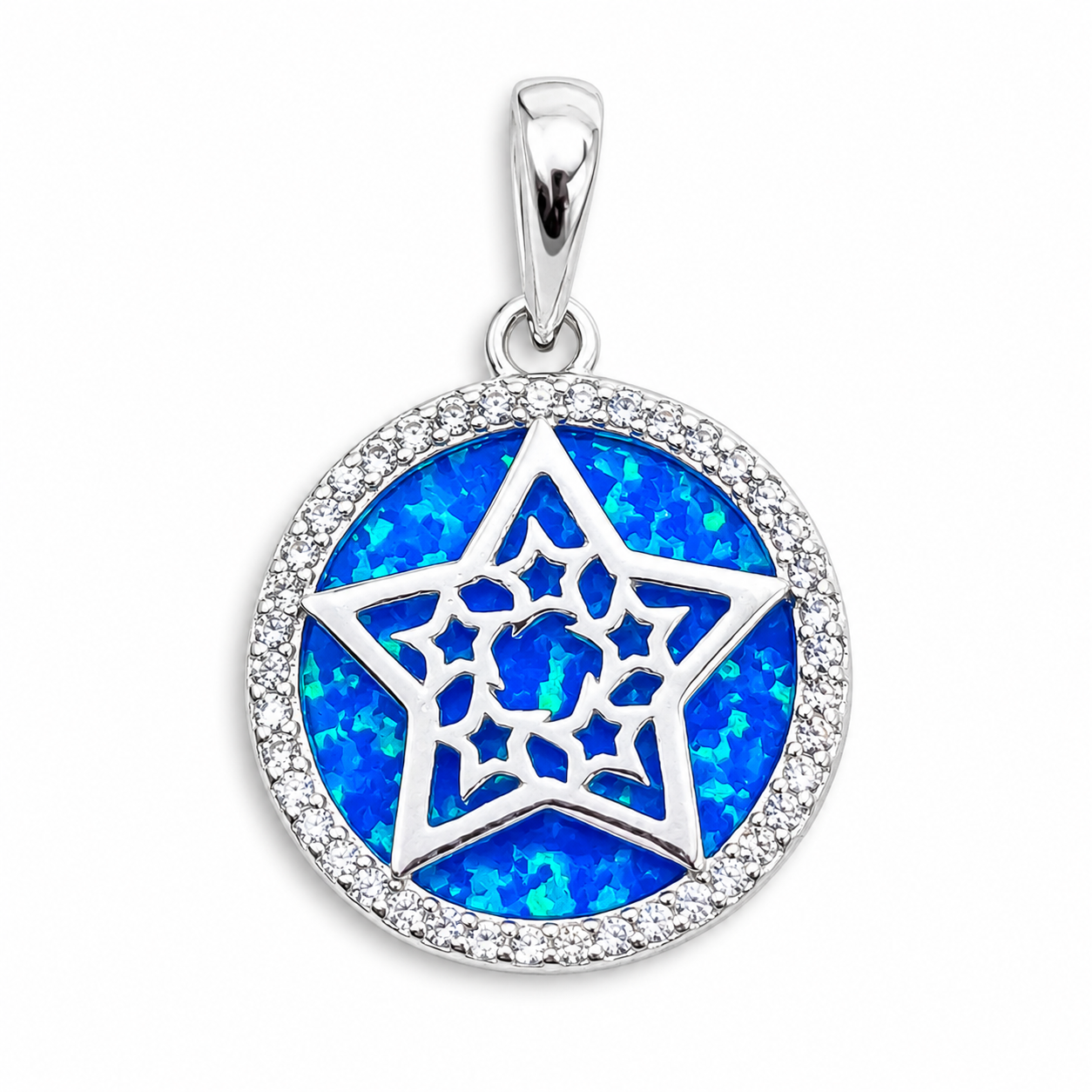 Dije Estrella Opalo Azul Plata Ley 925