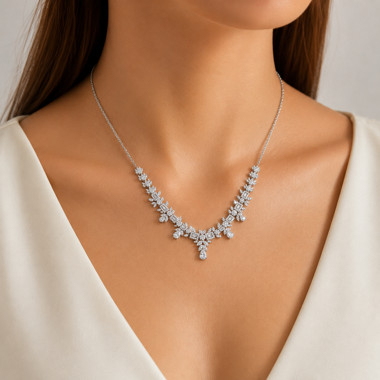 Set Zirconia Gota Plata Ley 925