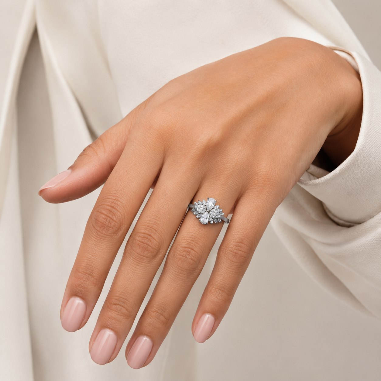 Set Zirconia Gota Plata Ley 925