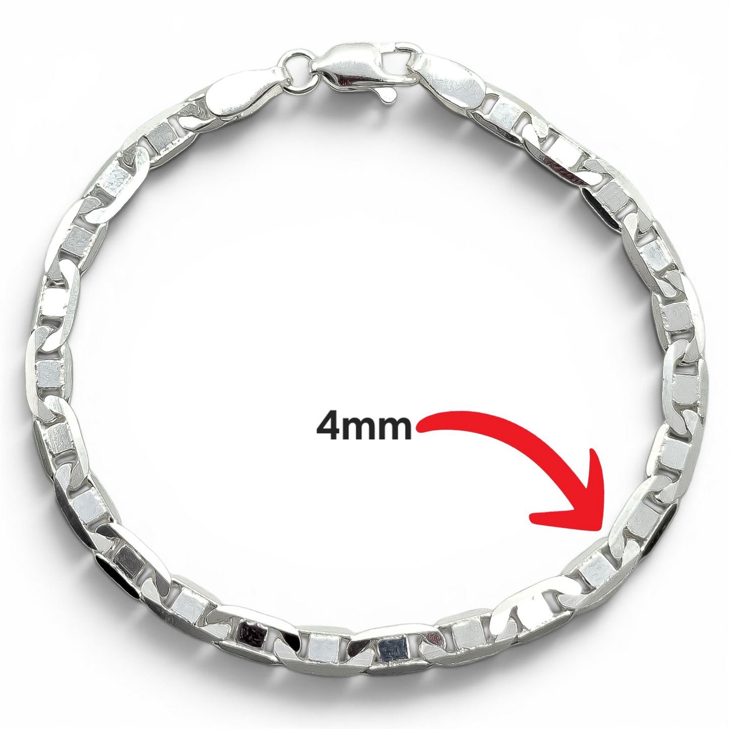 Pulso Gucci Liso 4mm Plata Ley 925