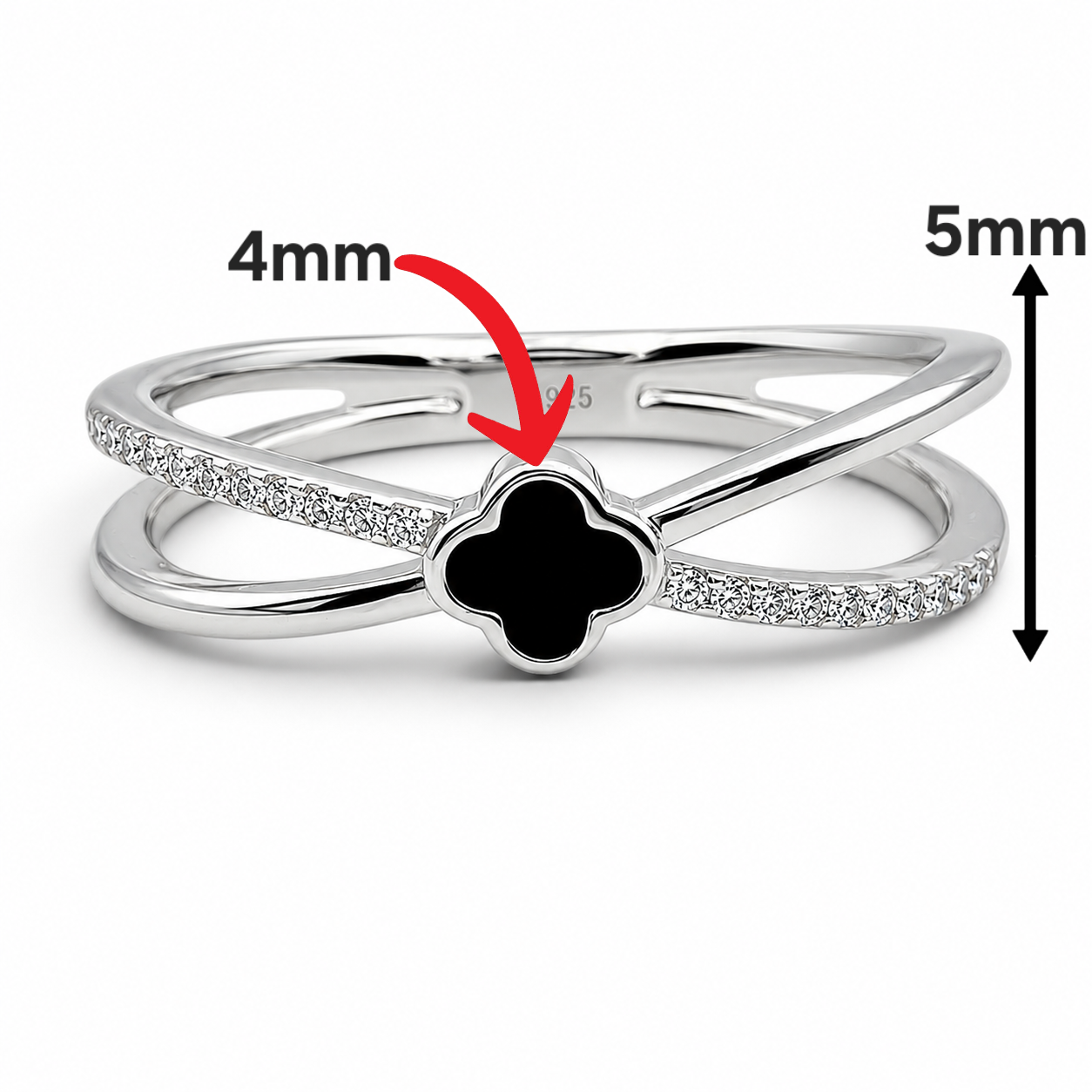 Anillo Negro Van Plata Ley 925