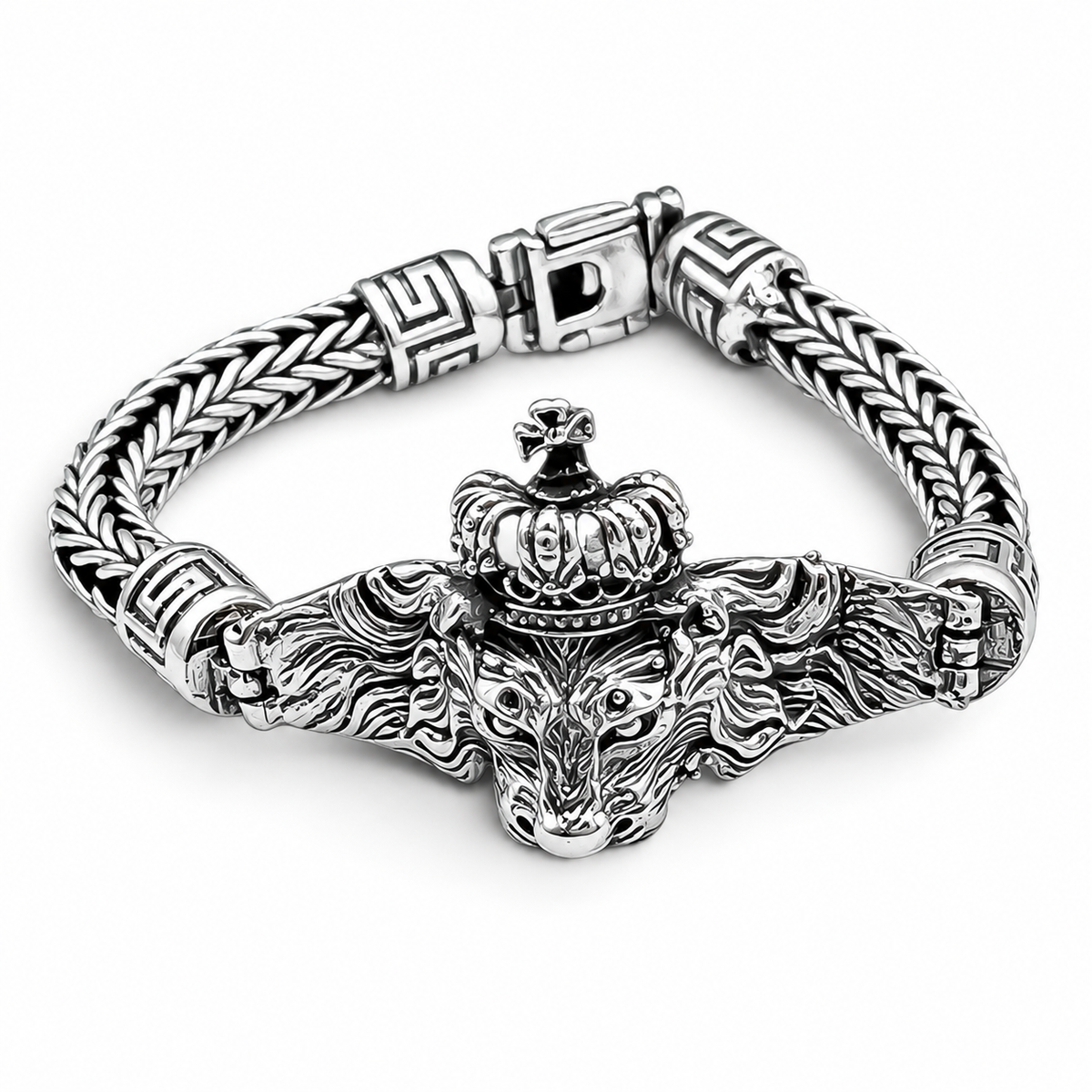 Pulso Rey Leon 7mm Plata Ley 925