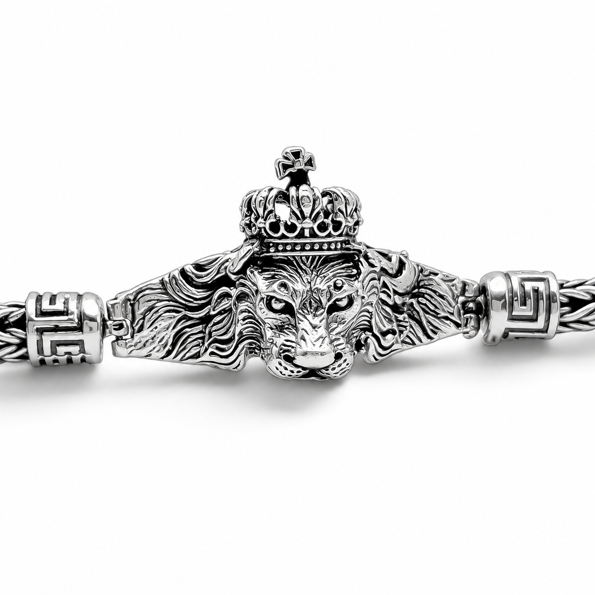 Pulso Rey Leon 7mm Plata Ley 925