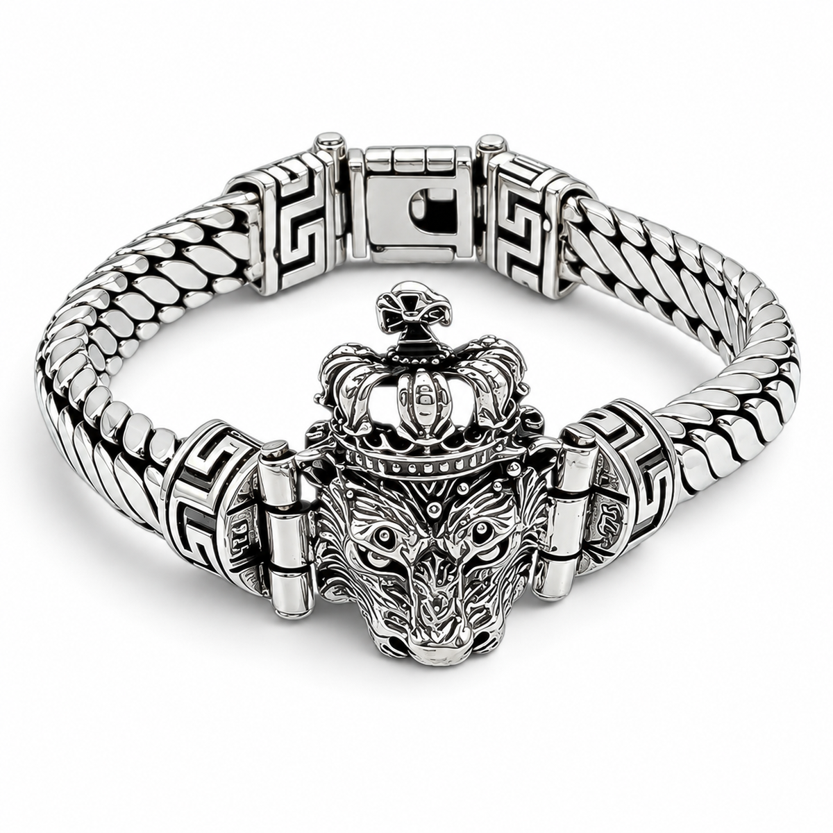 Pulso Rey Leon 8mm Plata Ley 925
