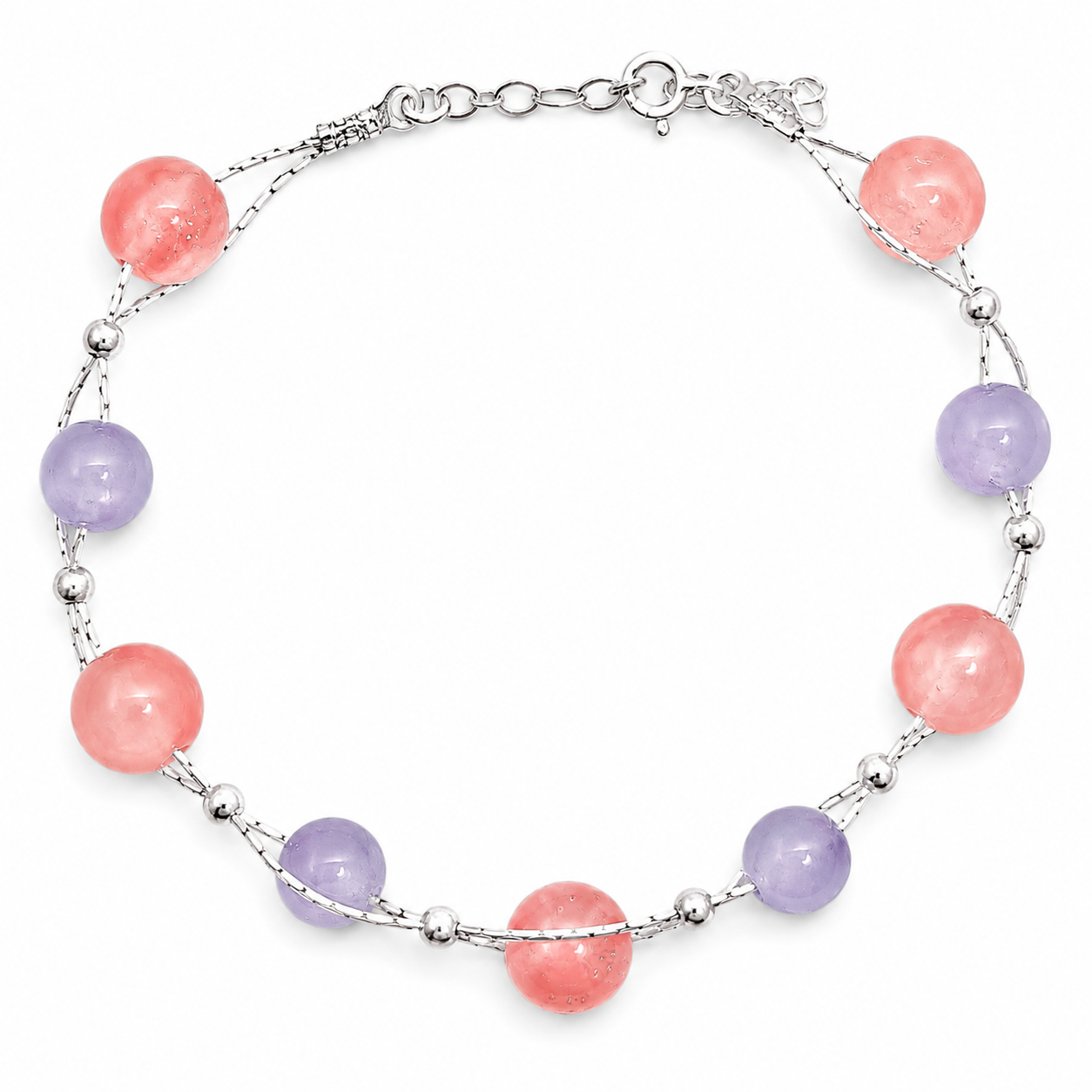 Pulsera Bola Rosa Lila