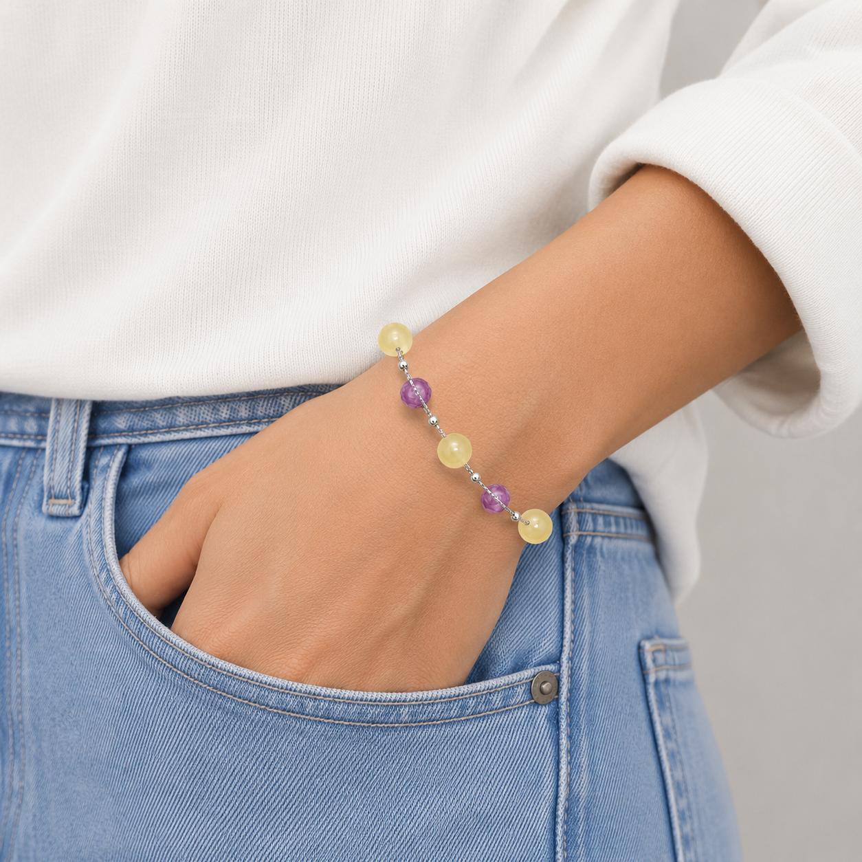 Pulsera Bola Lila