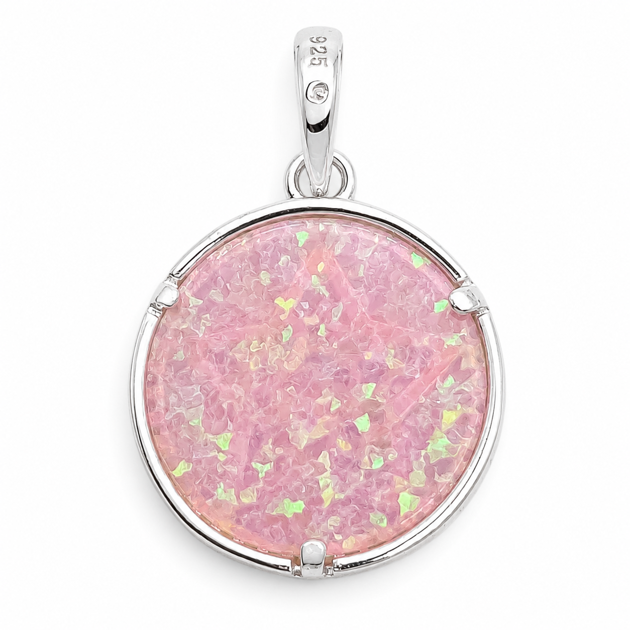 Dije Estrella Opalo Rosa Plata Ley 925