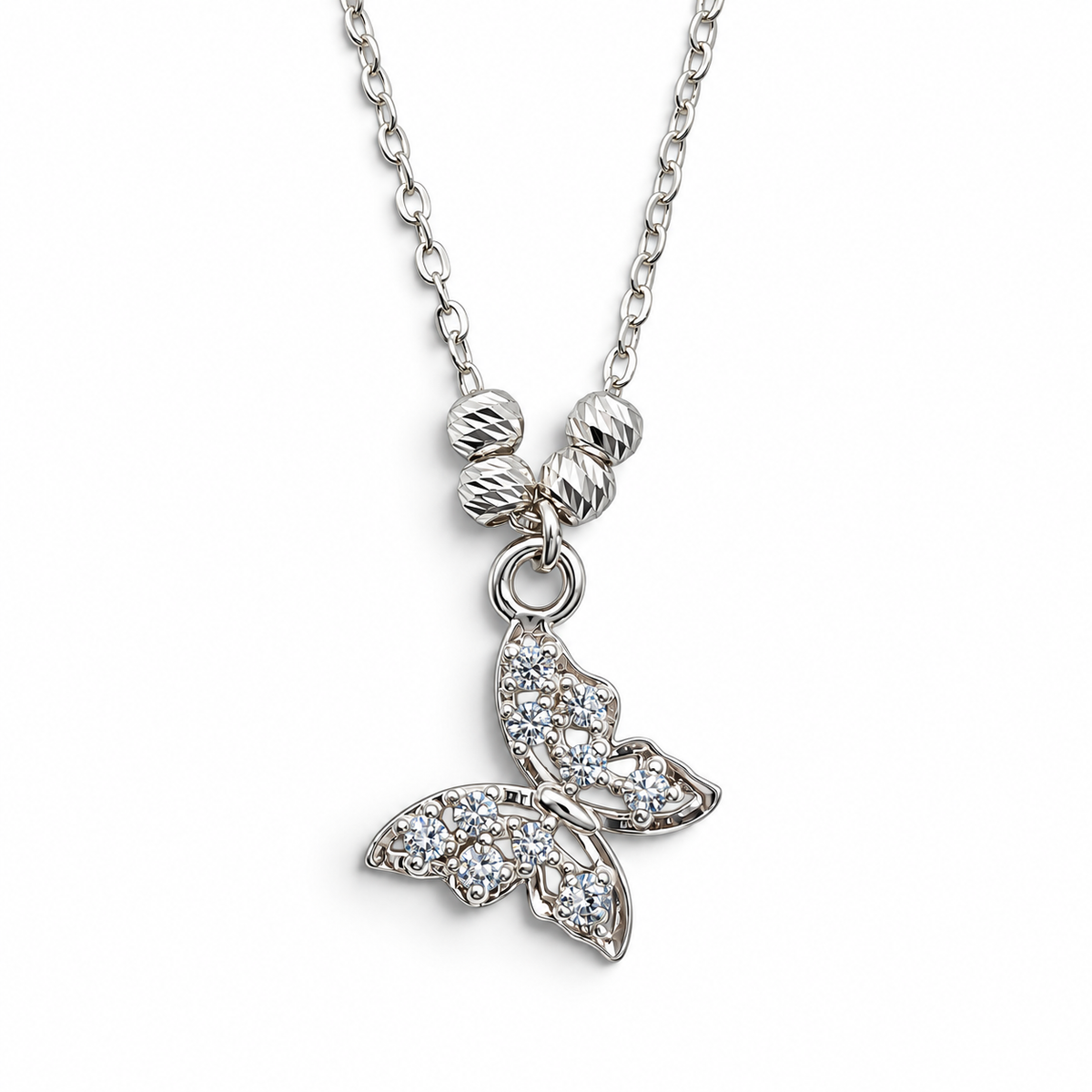 Collar Mariposa Plata Ley 925