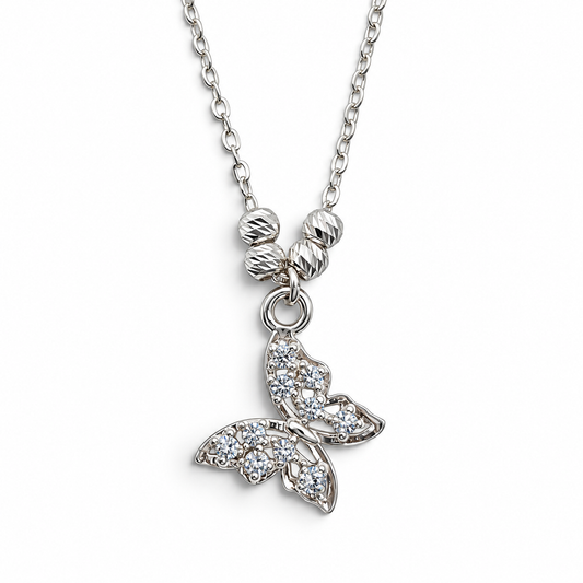Collar Mariposa Plata Ley 925