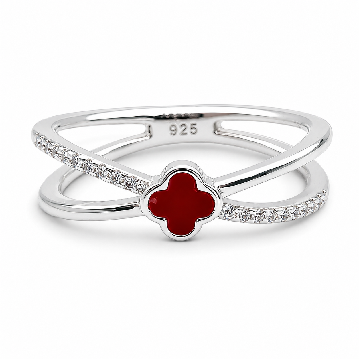 Anillo Rojo Van Plata Ley 925