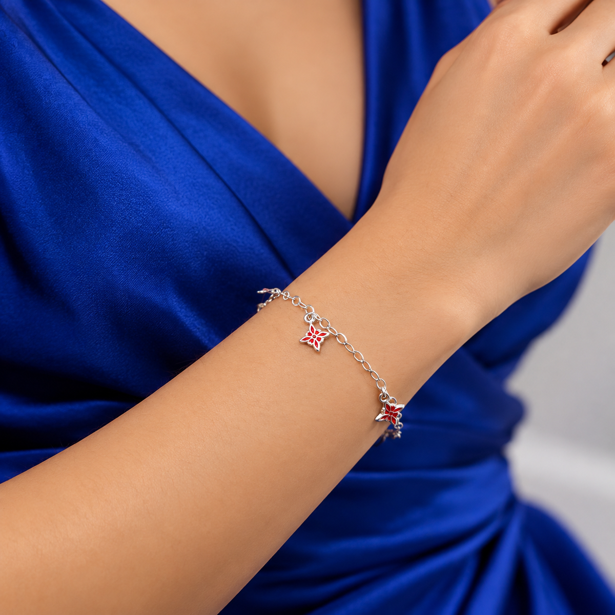 Pulsera Nudo de Bruja Rojo Plata Ley 925