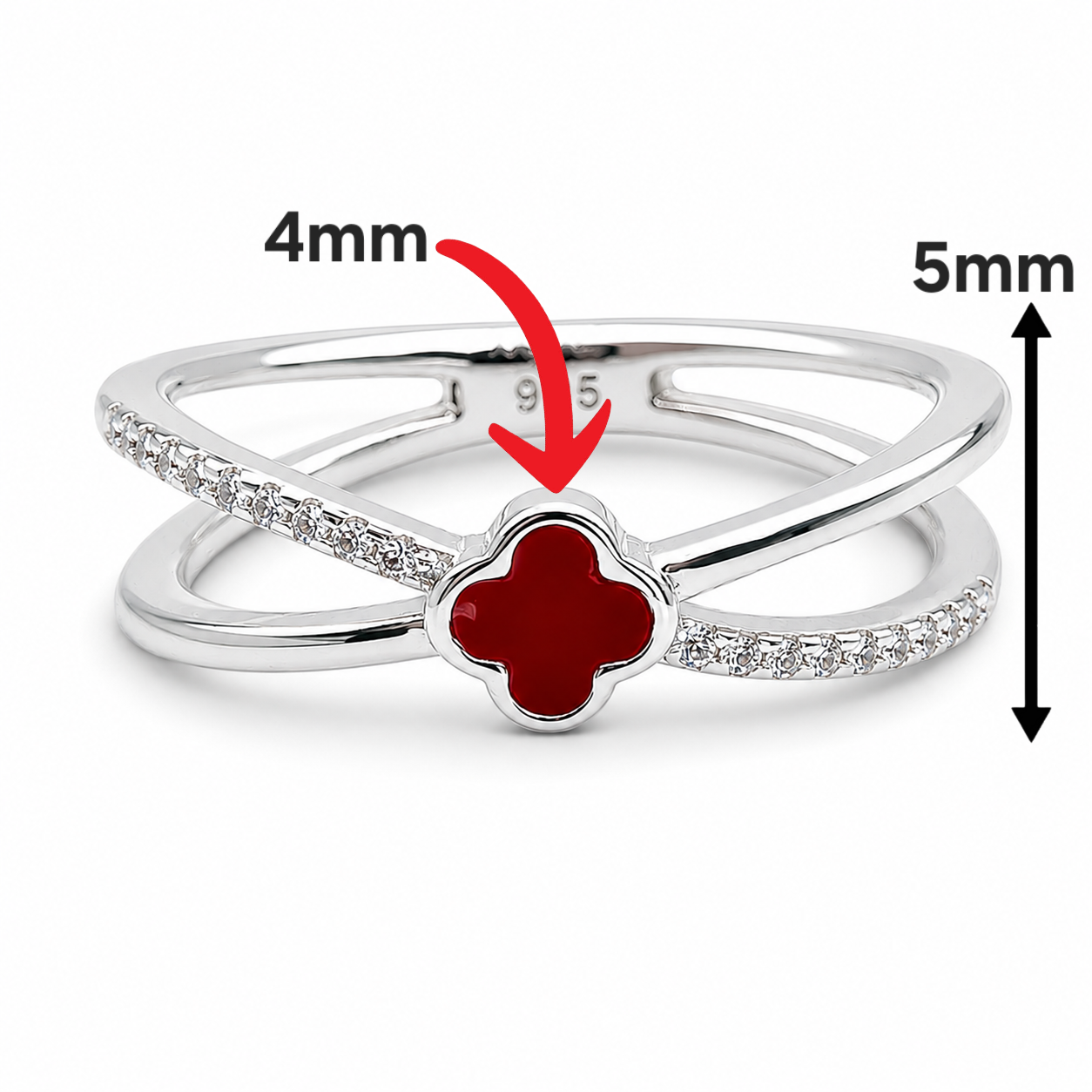 Anillo Rojo Van Plata Ley 925