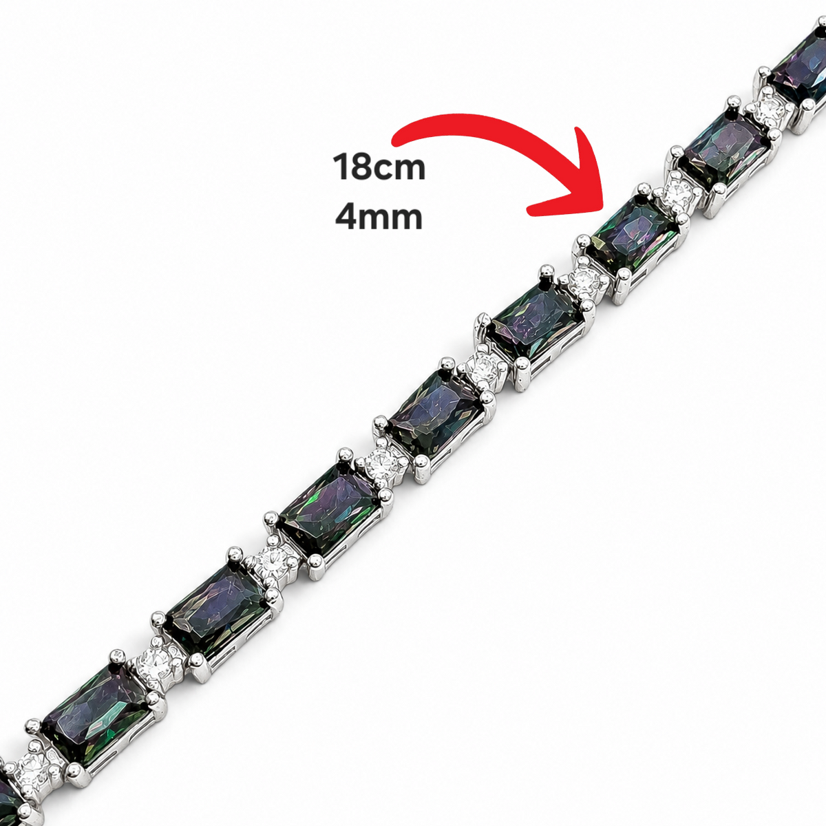 Pulsera Tornazol Topacio Mistico Zirconia Plata Ley 925