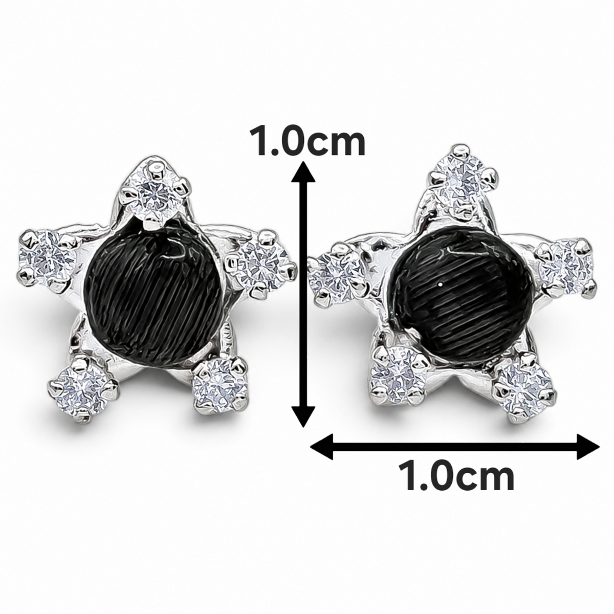 Broquel Estrella Negro Blanco Plata Ley 925