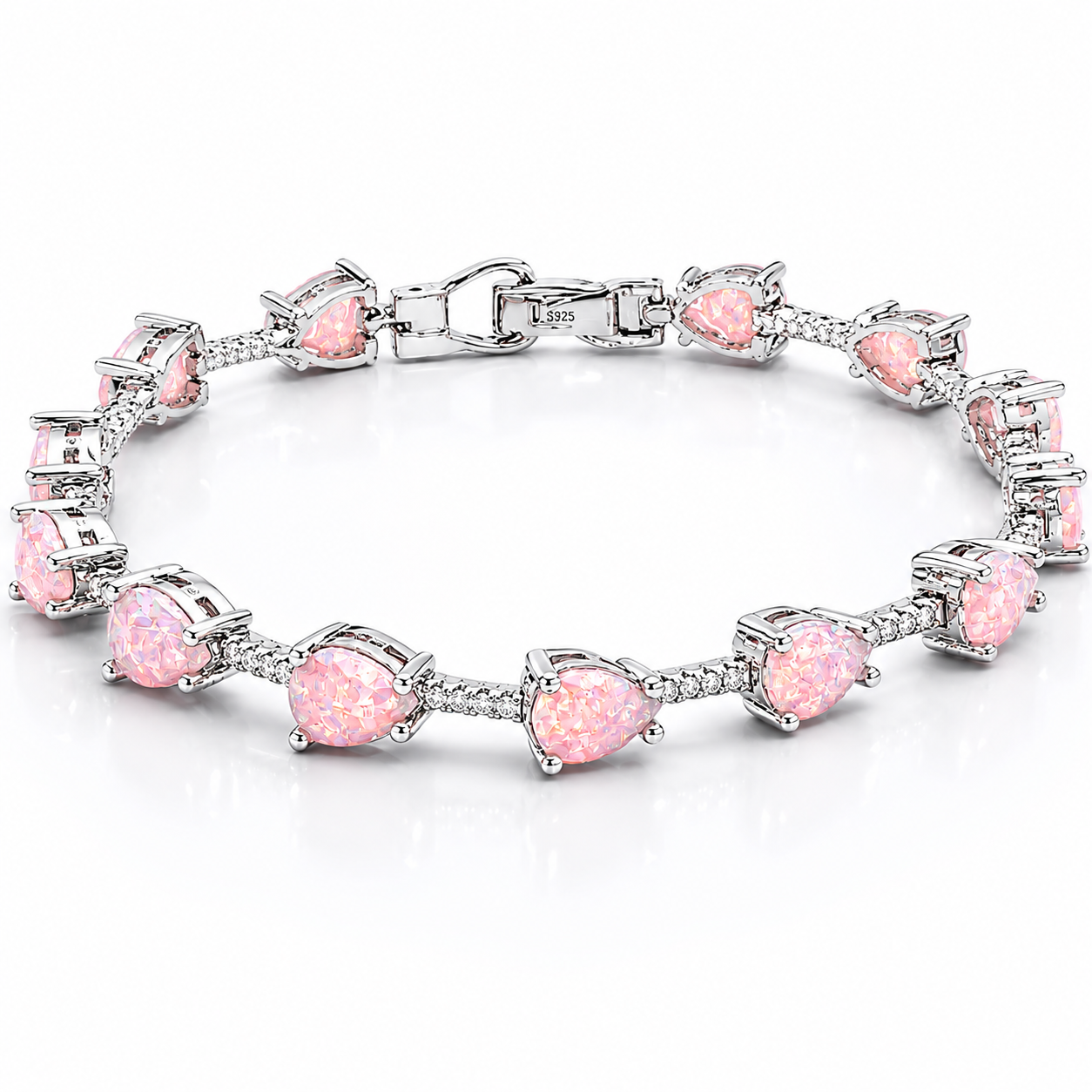Pulsera Opalo Rosa Gota