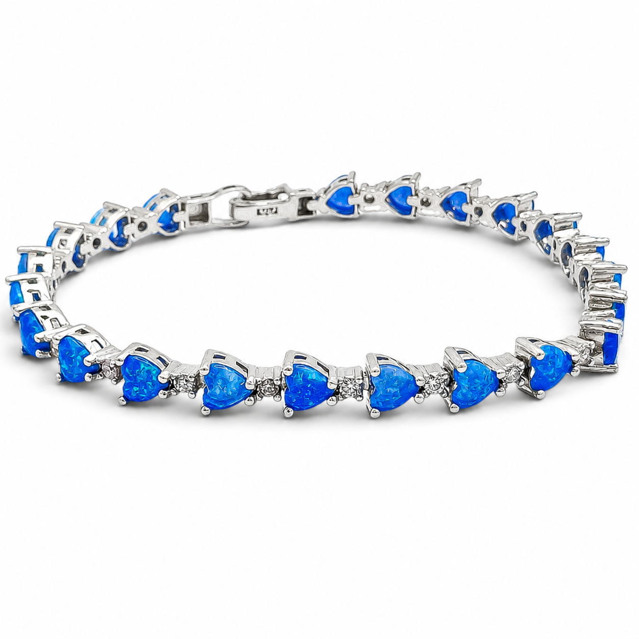 Pulsera Opalo Azul Corazon