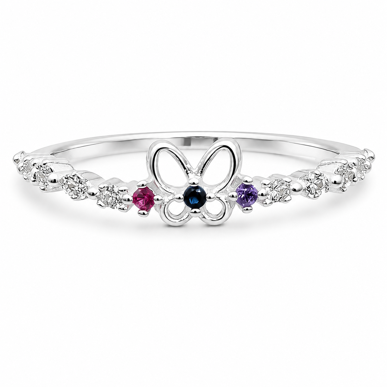 Anillo Mariposita Multicolor Plata Ley 925