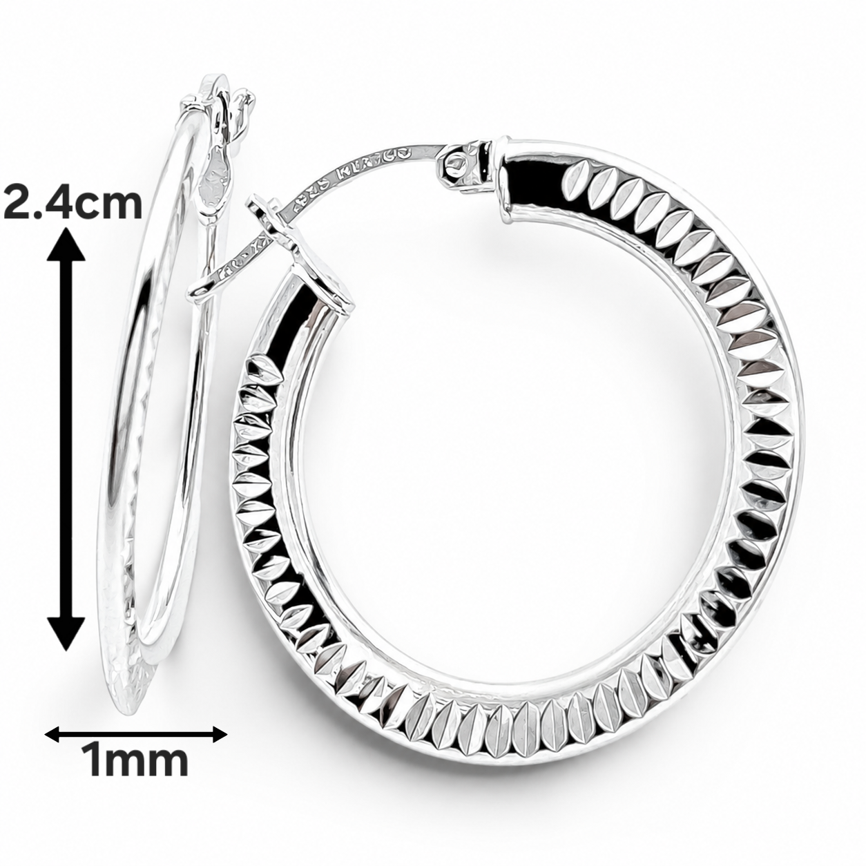 Arracada Plana Plata Ley 925