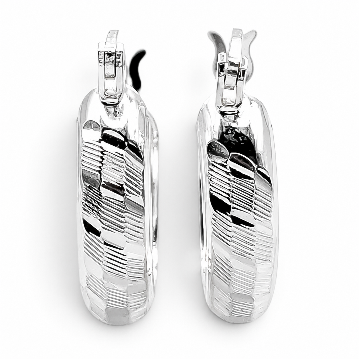 Arracada Diamantada Chica Plata Ley 925