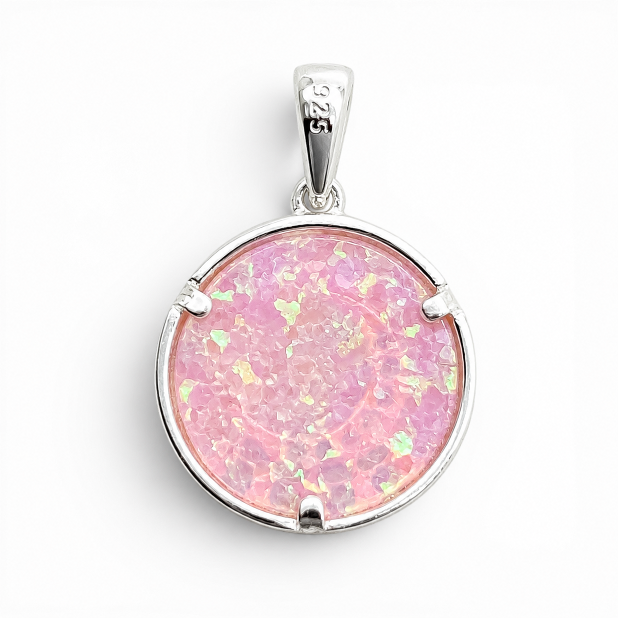 Dije Opalo Rosa Luna Plata Ley 925