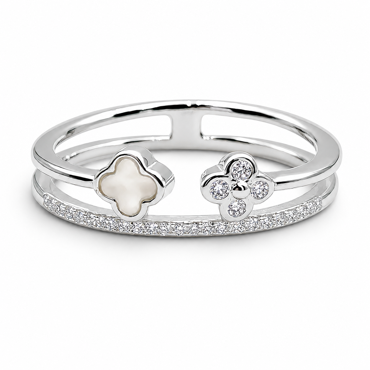 Anillo Van Blanco Zirconia Plata Ley 925