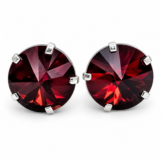 Broquel Rojo Oscuro Grande Plata Ley 925