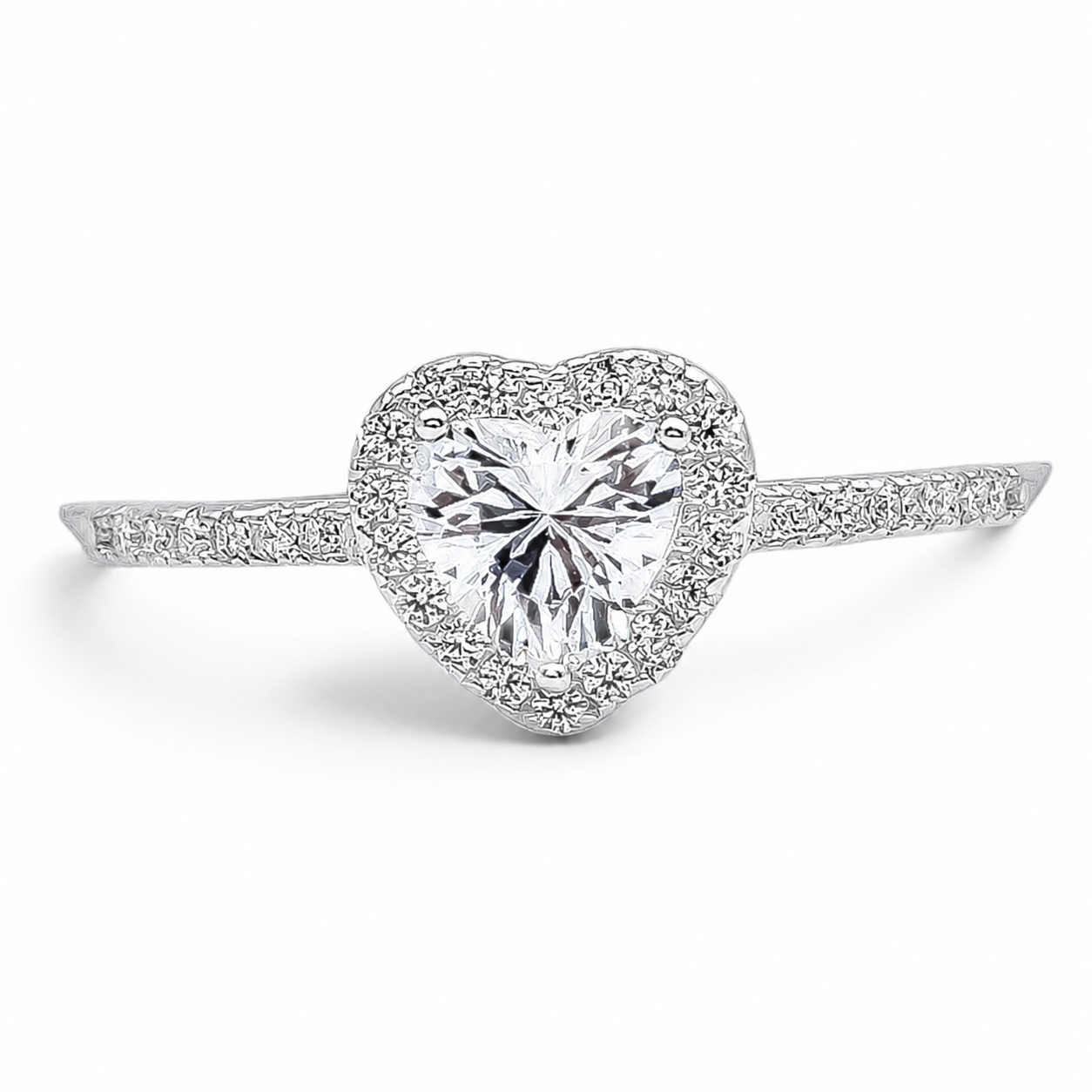 Anillo Corazon Zirconia Blanca Plata Ley 925